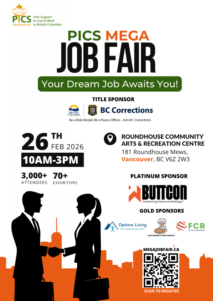 ਪਿਕਸ (PICS) ਸੰਸਥਾ ਵੱਲੋਂ ਵੈਨਕੂਵਰ ਵਿੱਚ ‘ਮੈਗਾ ਜੌਬ ਫੇਅਰ’ 26 ਫਰਵਰੀ ਨੂੰ