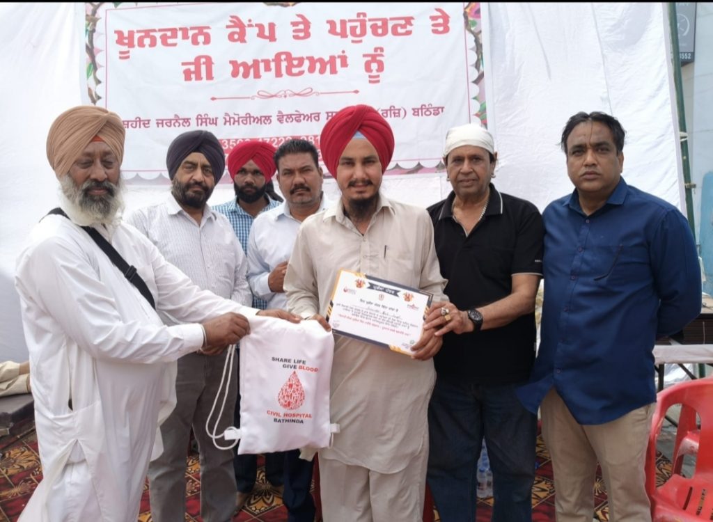 ਪੱਤਰਕਾਰ ਸੁਰਿੰਦਰਪਾਲ ਸਿੰਘ ਬੱਲੂਆਣਾ ਨੇ ਕੀਤਾ  52ਵੀਂ ਵਾਰ ਖ਼ੂਨਦਾਨ