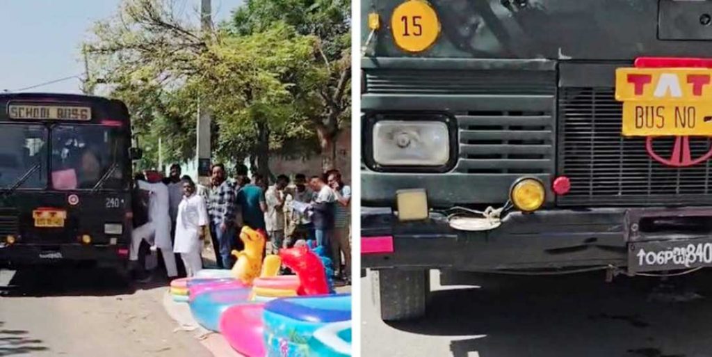 ਵੋਟਰਾਂ ਨੂੰ ਆਰਮੀ ਸਕੂਲ ਦੀ ਬੱਸ ’ਚ ਲਿਆਉਣ-ਲਿਜਾਣ ’ਤੇ ਹੰਗਾਮਾ